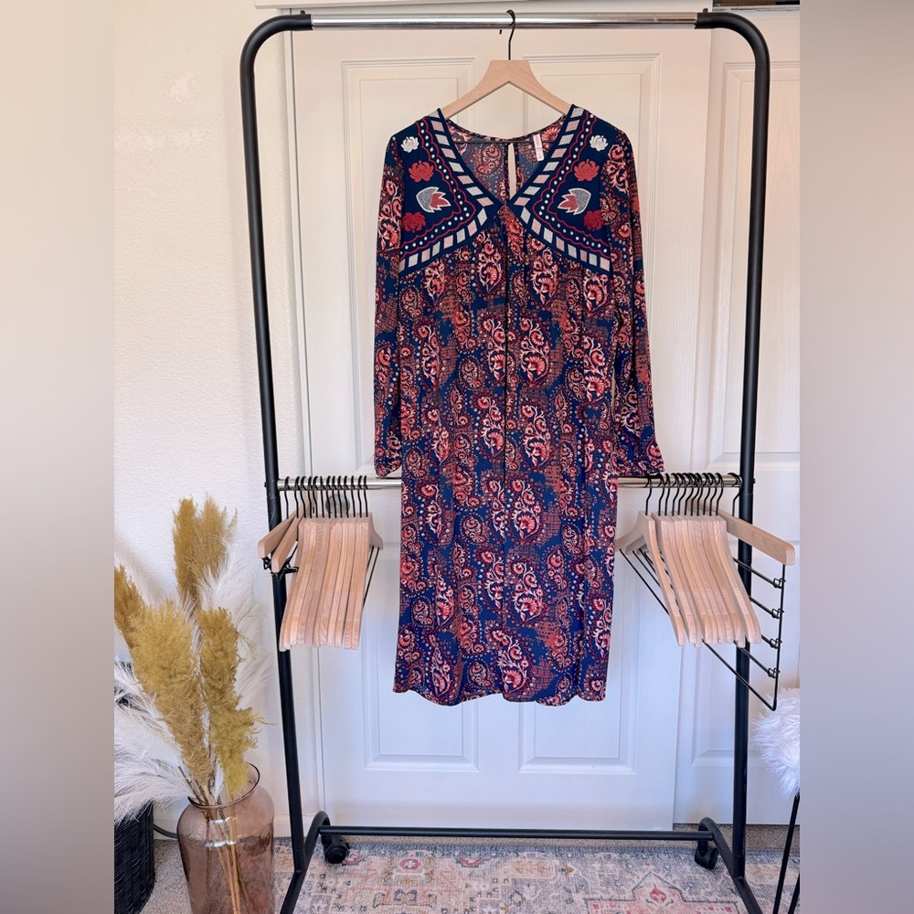 Xhilaration large red and blue floral dress
